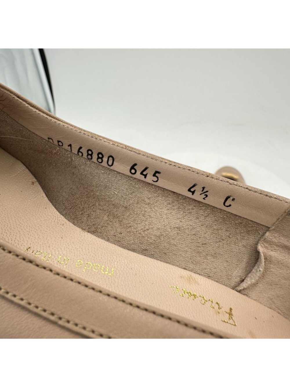 Salvatore Ferragamo Women Size 4.5C Taupe Gold-Ornament Pumps - Picture 10 of 11